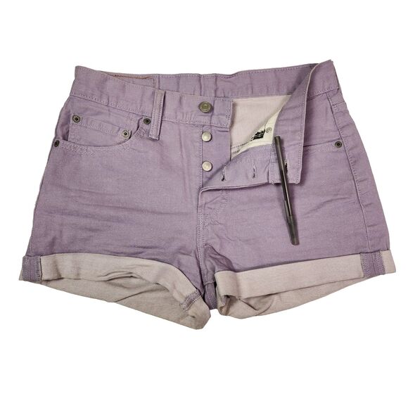 Levi’s 501 Purple Denim Jean Cuffed Shorts Button Fly Women's Size 27 - Picture 3 of 10